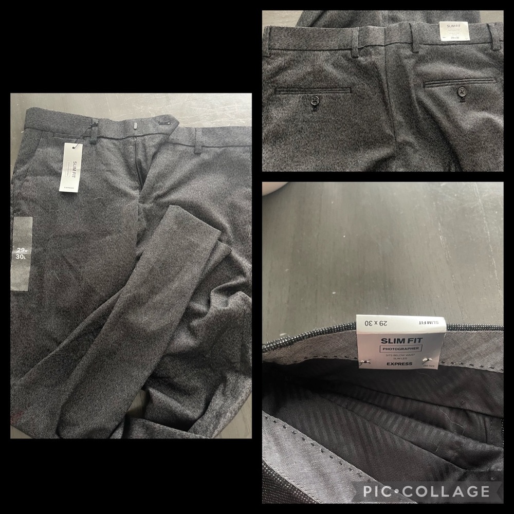 NWT Express Mens "The Photographer" Slim Fit Dress Pants 29x30